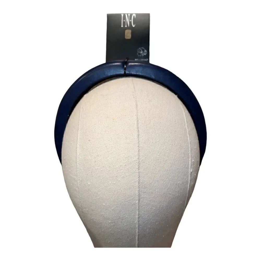 INC International Concepts Padded Fabric Headband Navy Blue NWT